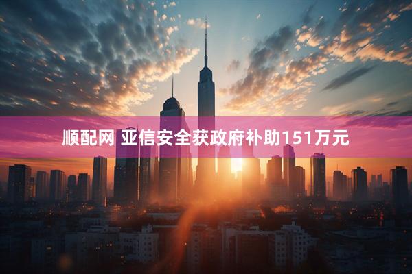顺配网 亚信安全获政府补助151万元